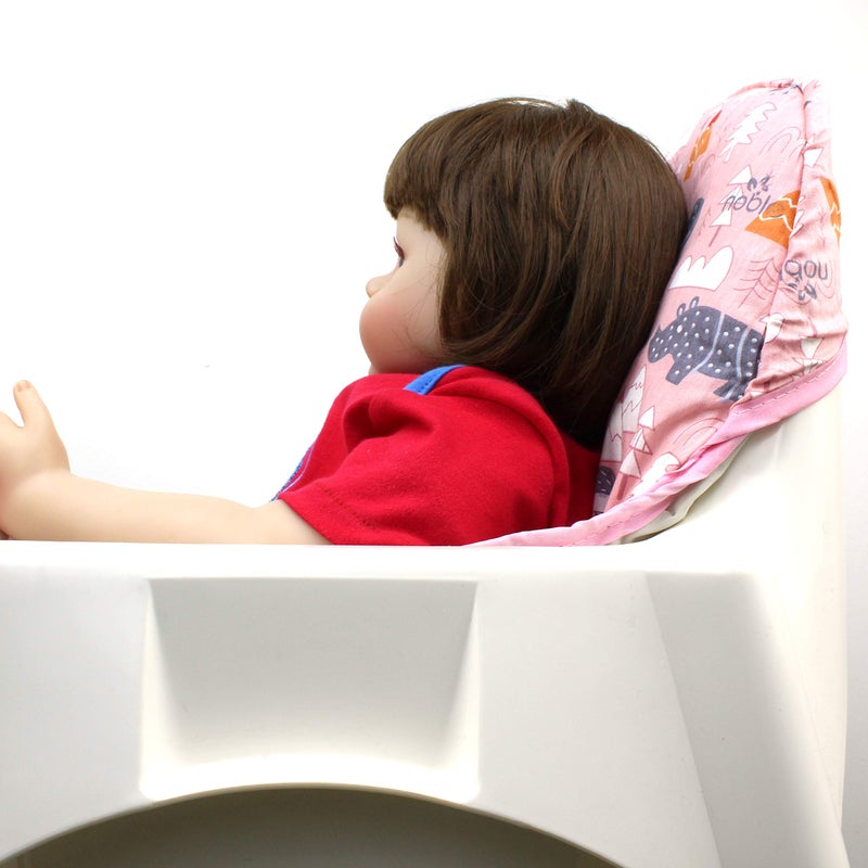ZARPMA Cotton Seat Covers for IKEA Antilop Highchair,Cotton Surface and Padded,Forest Pattern Foldable Baby Highchair Cover for IKEA Child Chair Cushion (Pink Forest) - Image 3